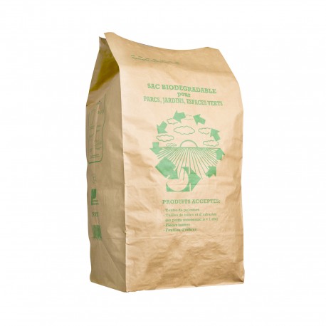 Sac papier déchets verts 100L kraft 40+30x80 + 30/2- Paquet de 25 - Delaisy  Kargo
