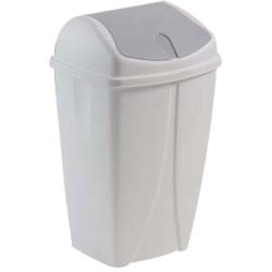 Poubelle plastique blanche à couvercle basculant 10L 