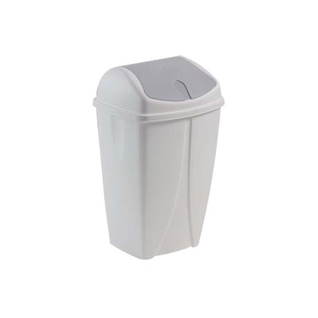 Poubelle plastique blanche à couvercle basculant 10L 