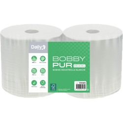 BOBBYPUR 800G blanc Bobine p. ouate 800 fts 23x22 - Lot de 2