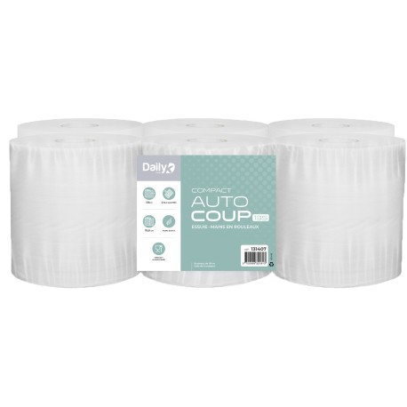 Essuie-mains pure ouate auto Ø15 - Colis de 6 rlx