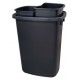 Poubelle noire 2x45L Atrium duo ecogreen