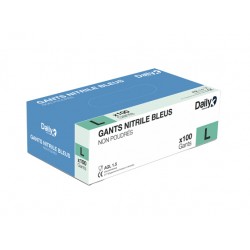 Gant nitrile bleu non-poudré  EN 455-2 (S à L) - Boite de 100 